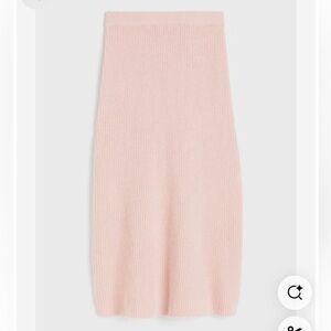 H&M‎ Light Pink Ribbed Knit Midi Skirt Size Small